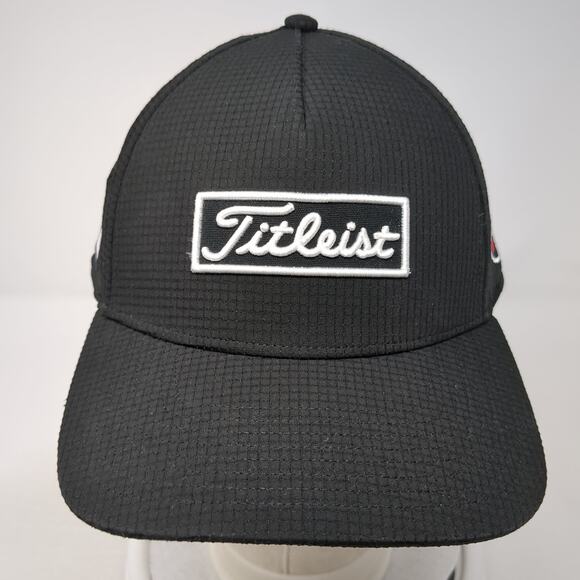 Titleist Snapback Hat Solid Black One Size Adjustable Embroidered - Picture 2 of 9